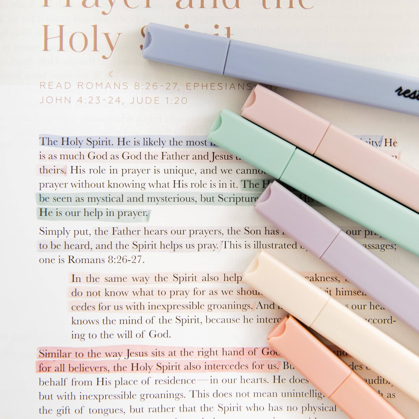 Muted Pastel Highlighters - for Bible Studies or Bible Journaling