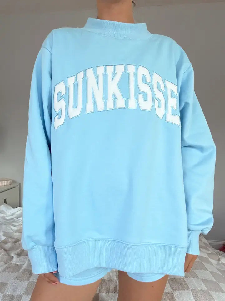 Berry Blue Summer Mockneck