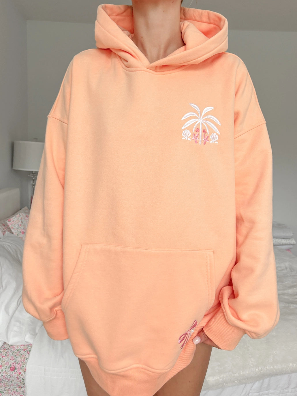 Sherbet Orange Tropical Palms Hoodie