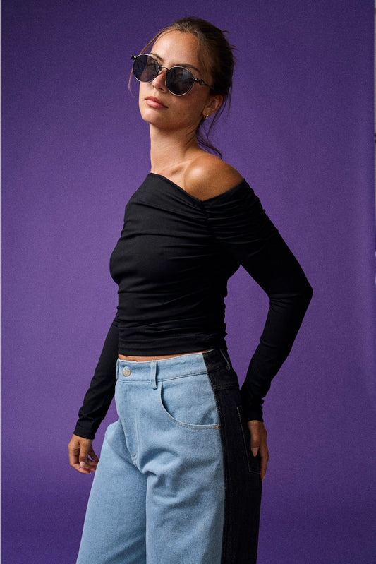 Shirred Asymmetrical Top