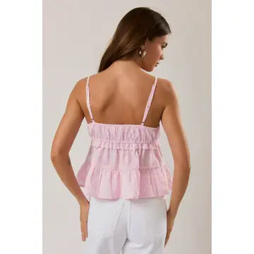Pink Gingham Tank Top