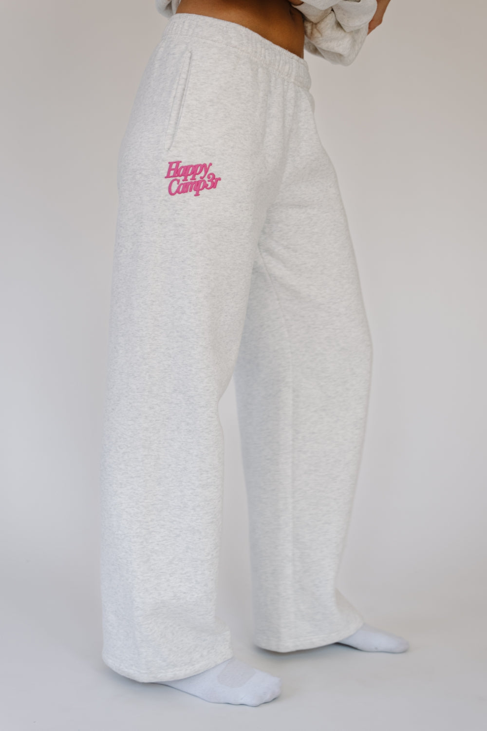 Happy Camp3r Sweats (Oatmeal and Fushcia)
