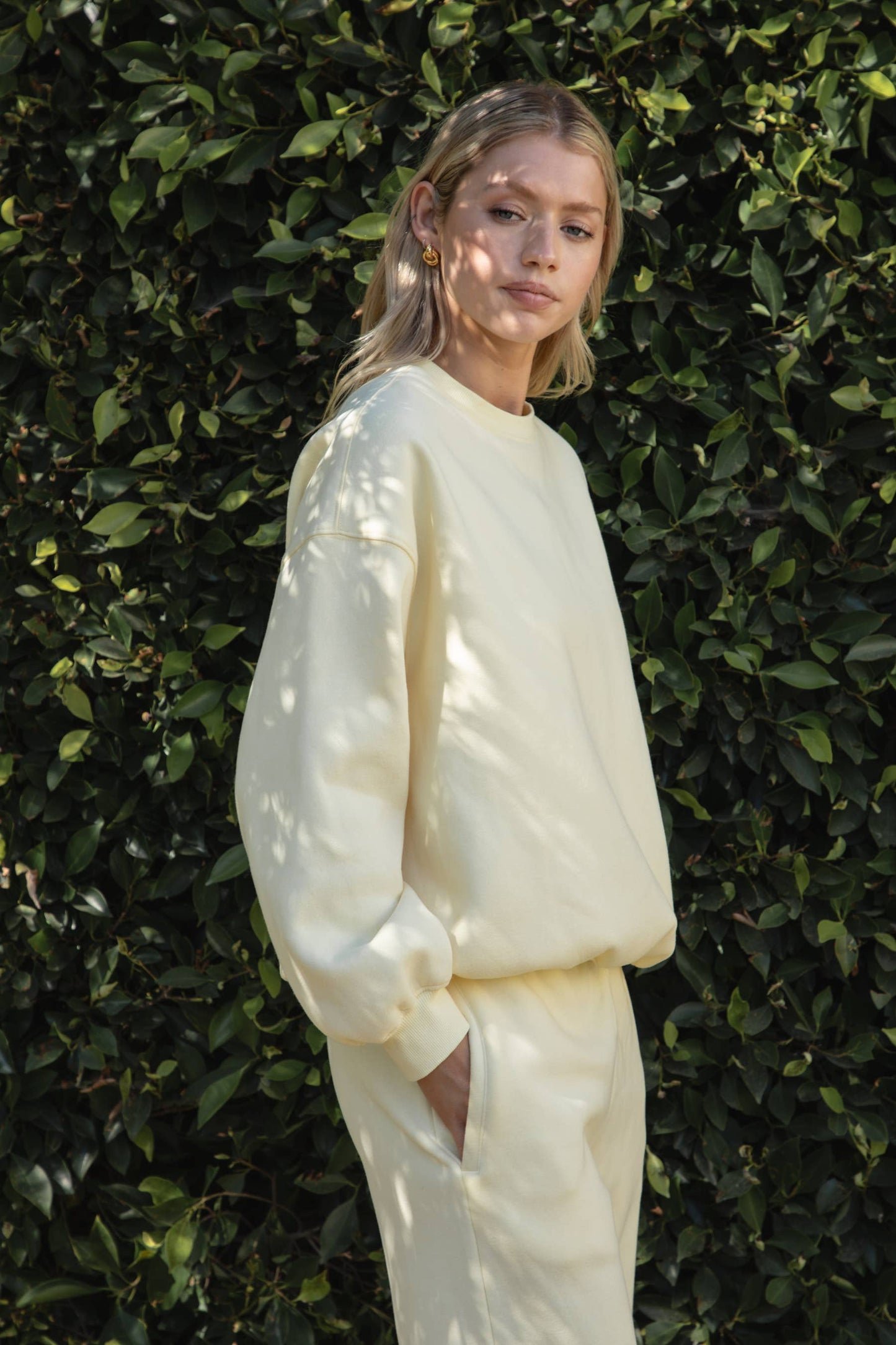Fleece Crew Neck Lounge Pullover Sweatshirt