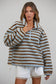 The Miley Sherpa Striped Half Zip Pullover