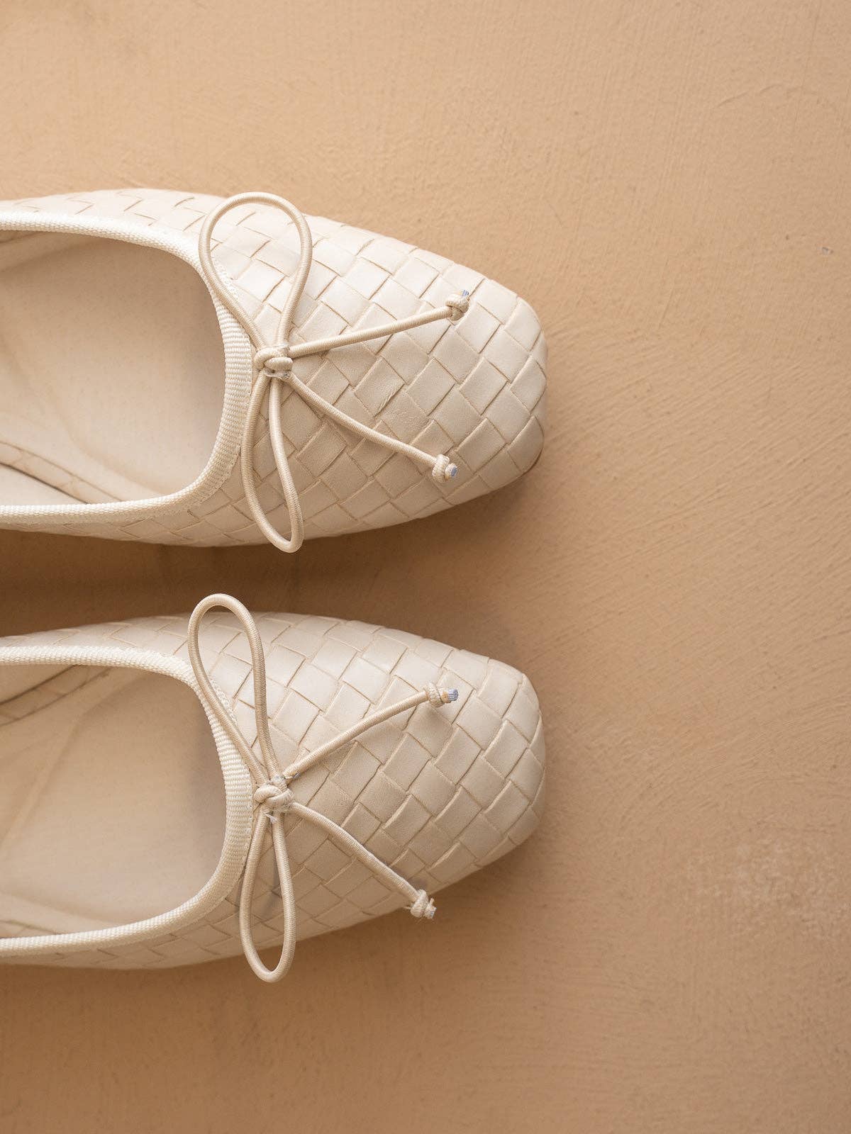 The Logan Beige Woven Ballet Flat
