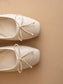 The Logan Beige Woven Ballet Flat