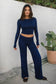 Boat Neckline Basic Casual Lounge Long Sleeve Top