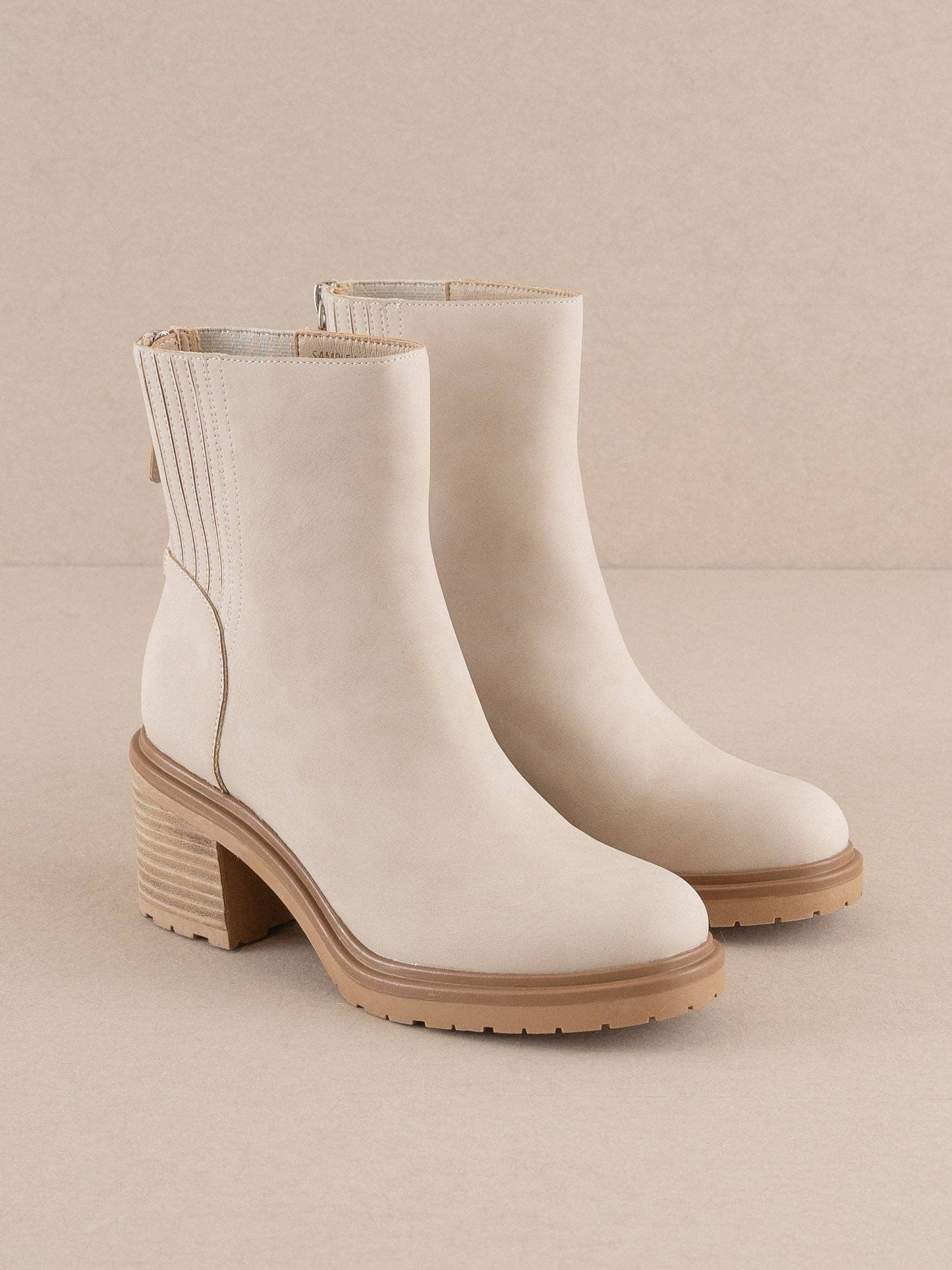 The Megan | Light Grey Lug Chelsea Bootie