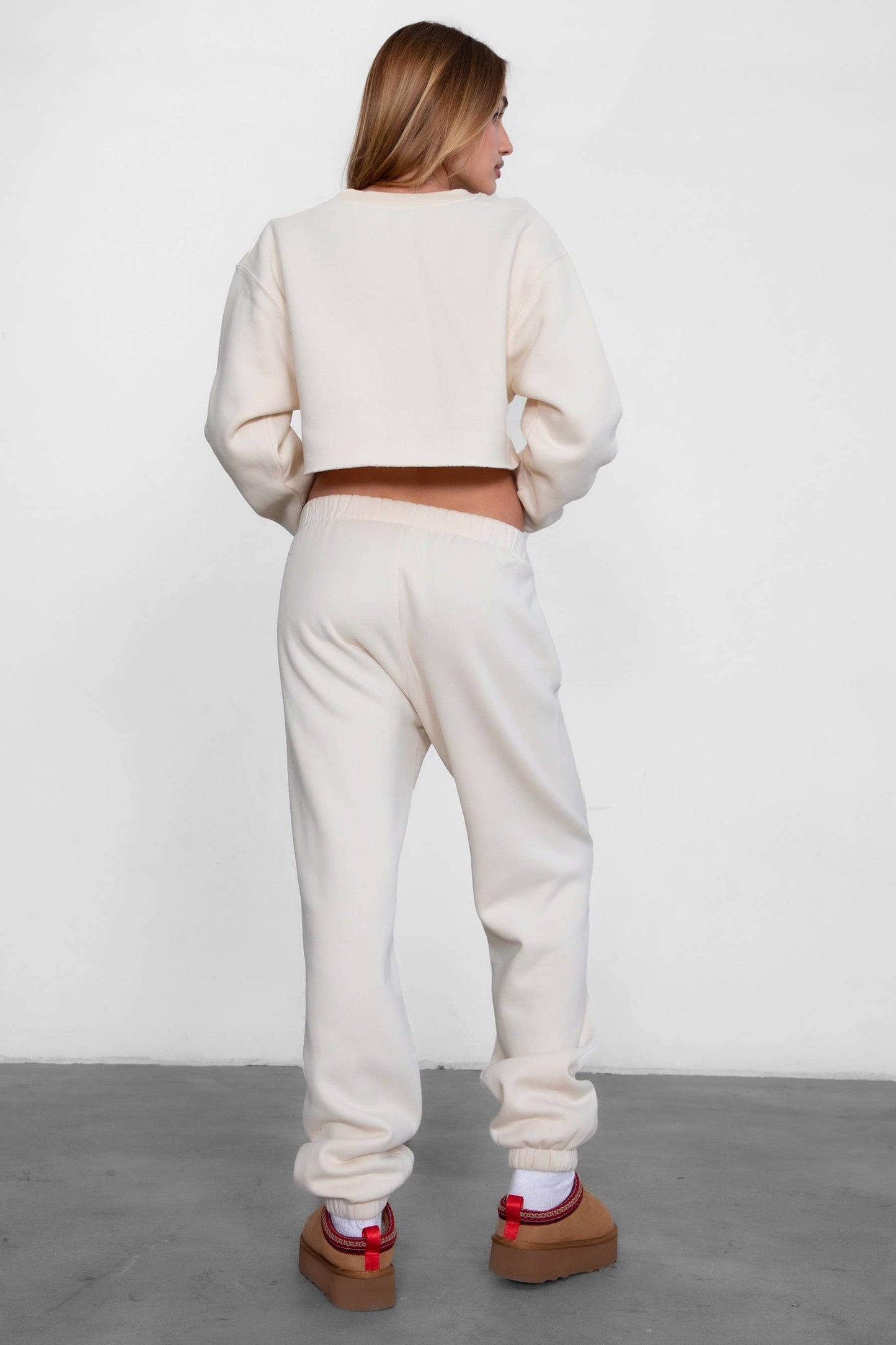 Fleece Lounge High Waist Sweatpants With Pockets