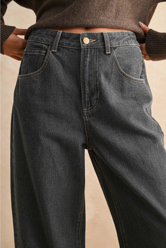 Gray Wash Cuffed Jeans