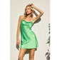 Summer Green Satin Dress