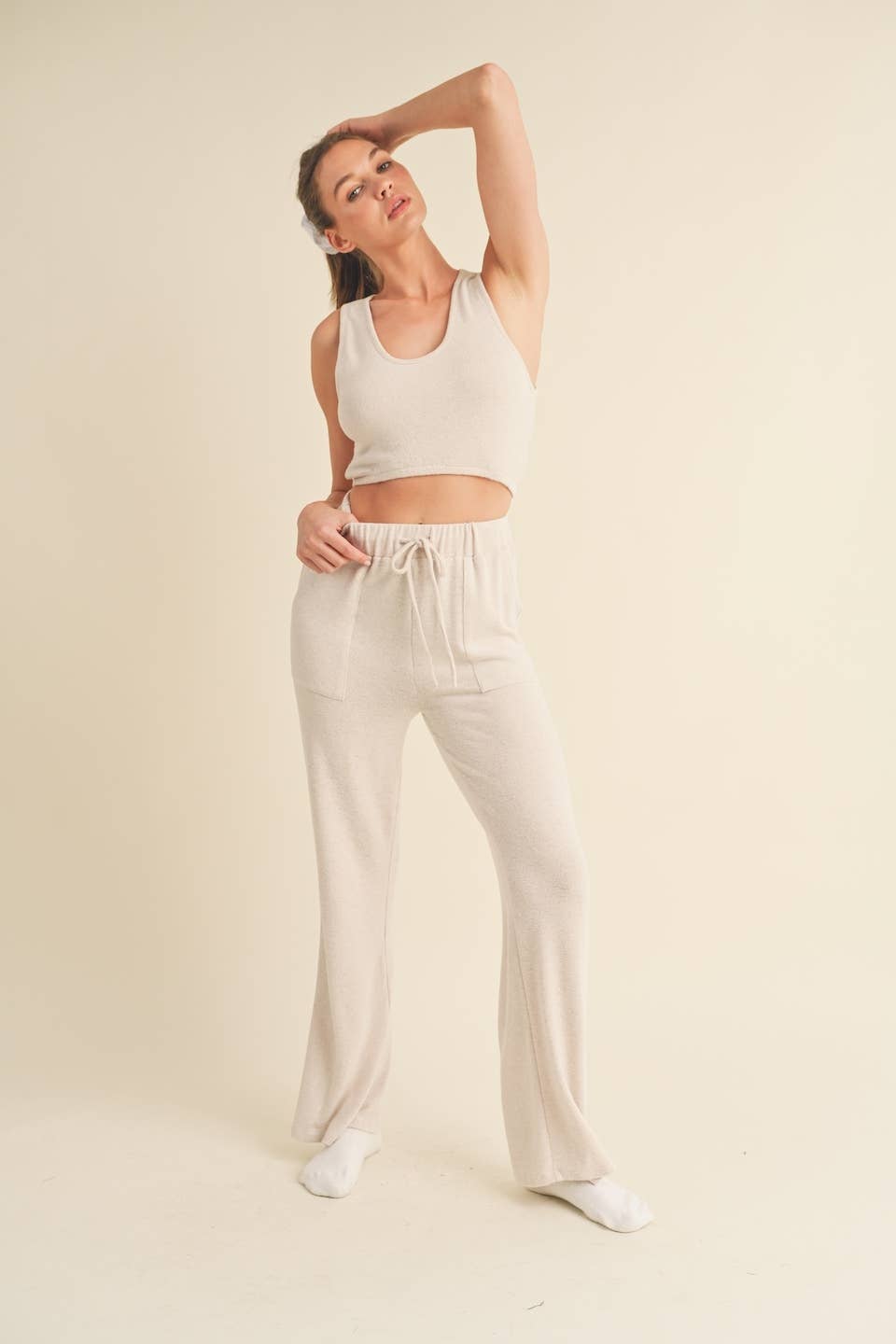 The Riley Soft Brushed Hacci Lounge Tank and Pants Set