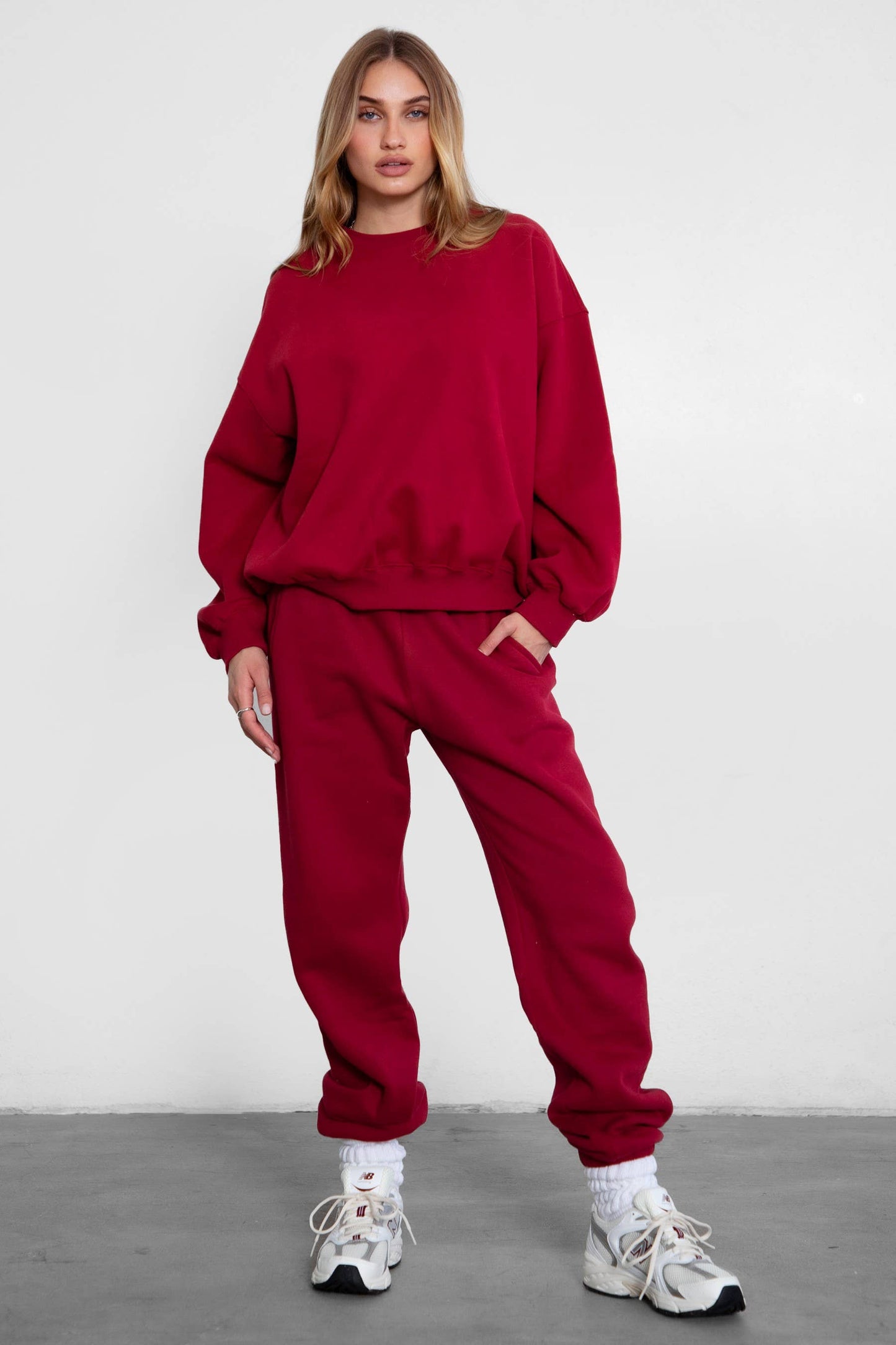 Fleece Crew Neck Lounge Pullover Sweatshirt
