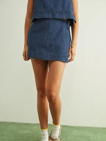 PinStriped Denim Skort