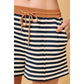 Pintuck Striped Sweat Shorts