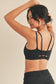 The Brianna Black  Light Support Padded Strappy Sports Bra