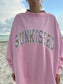 Pink/Cheetah Sunkissed Embroidered Mockneck