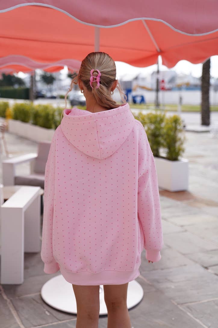 Light Pink Polka Dot Hoodie