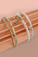 Bow/Pearl Rhinestone Bar Stretch Bangle Set