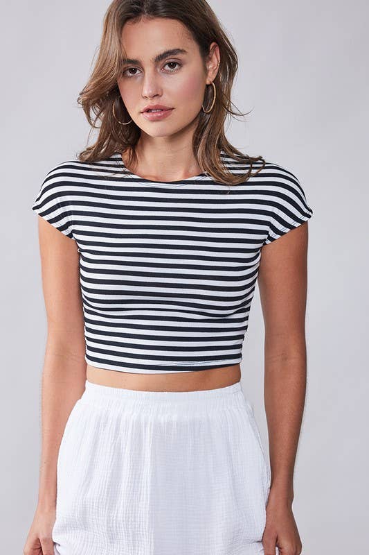 BETTY SUNRAY STRIPED CROP TOP