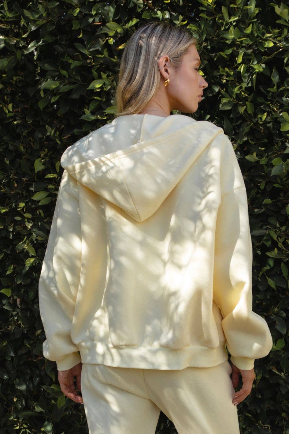 Plush Fleece Loose Fit Zip Up Hoodie With Pockets