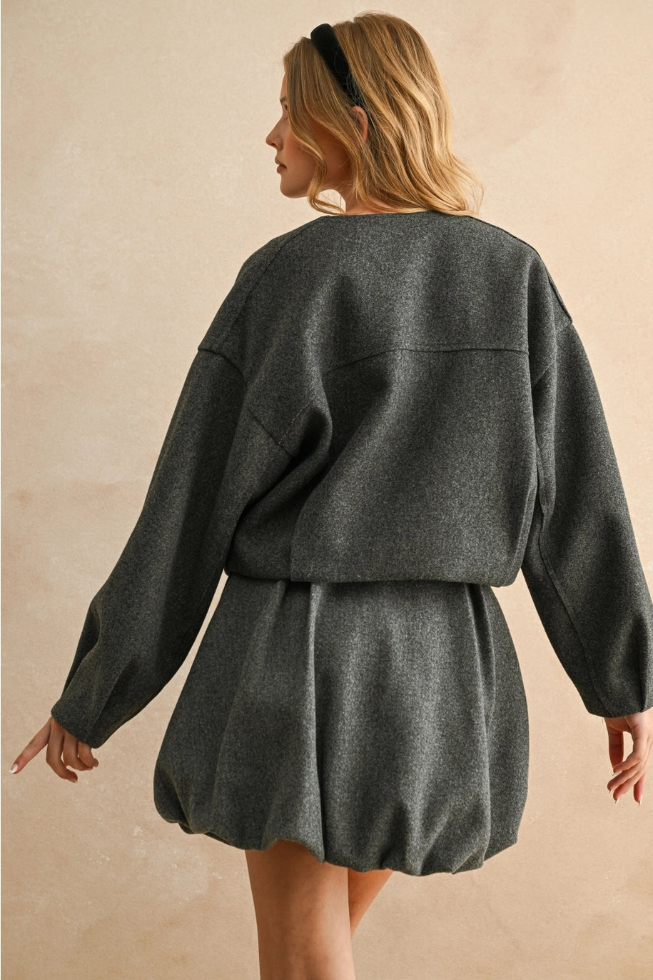 Pleated Detail Balloon Skirt