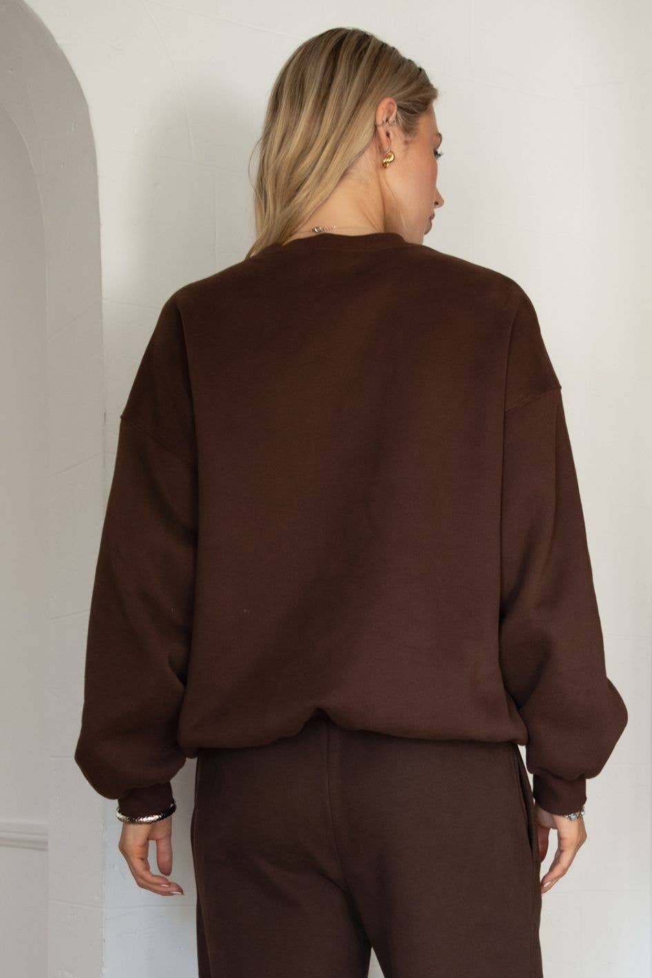 Fleece Crew Neck Lounge Pullover Sweatshirt