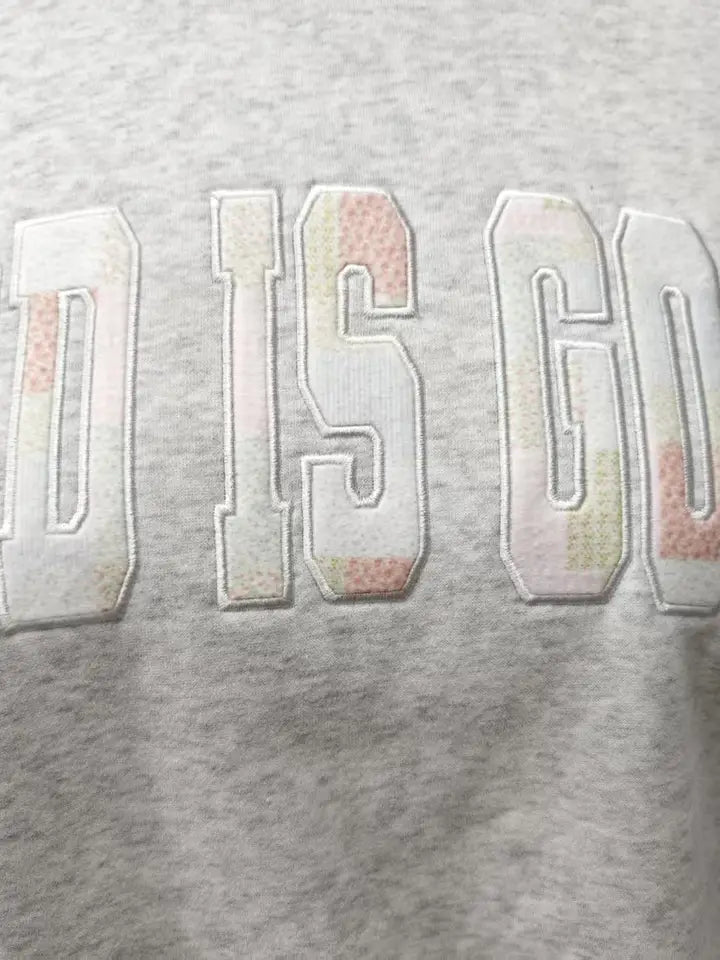 God Is Good Quilted Pastel Embroidered Sweatshirt