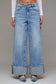 Nori Medium Light High Rise Cuffed Super Wide Leg