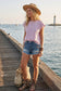 Striped Cap Sleeve Relaxed Fit Top