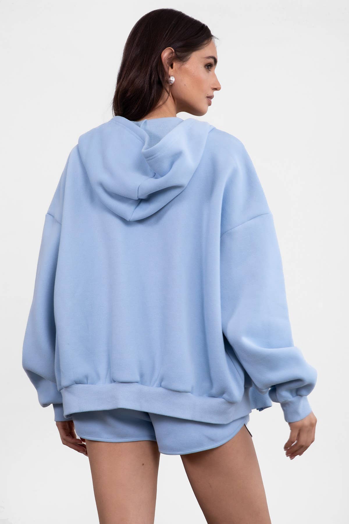 Plush Fleece Loose Fit Zip Up Hoodie With Pockets
