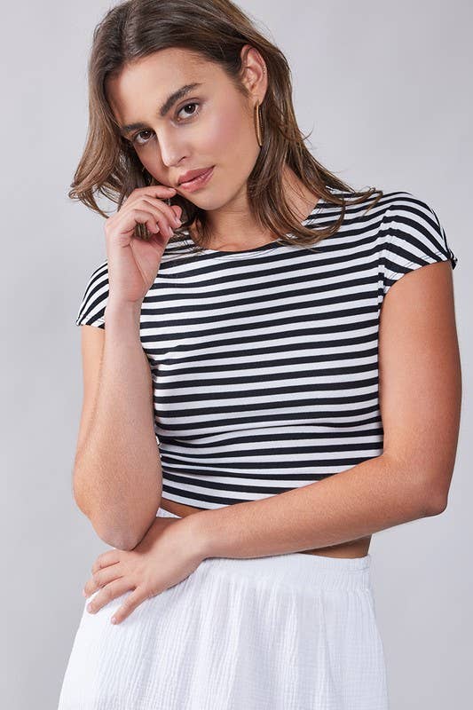 BETTY SUNRAY STRIPED CROP TOP