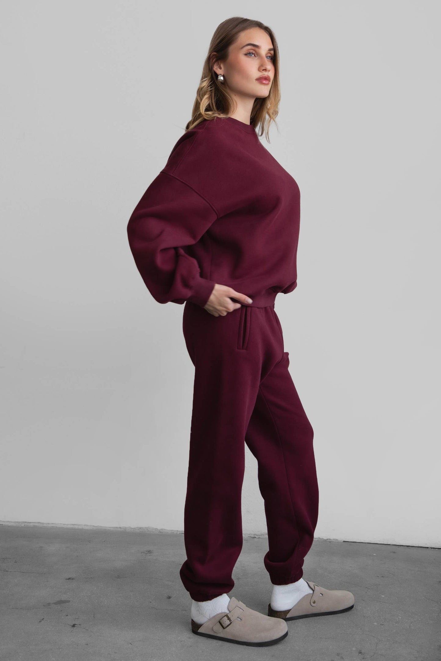 Fleece Lounge High Waist Sweatpants With Pockets