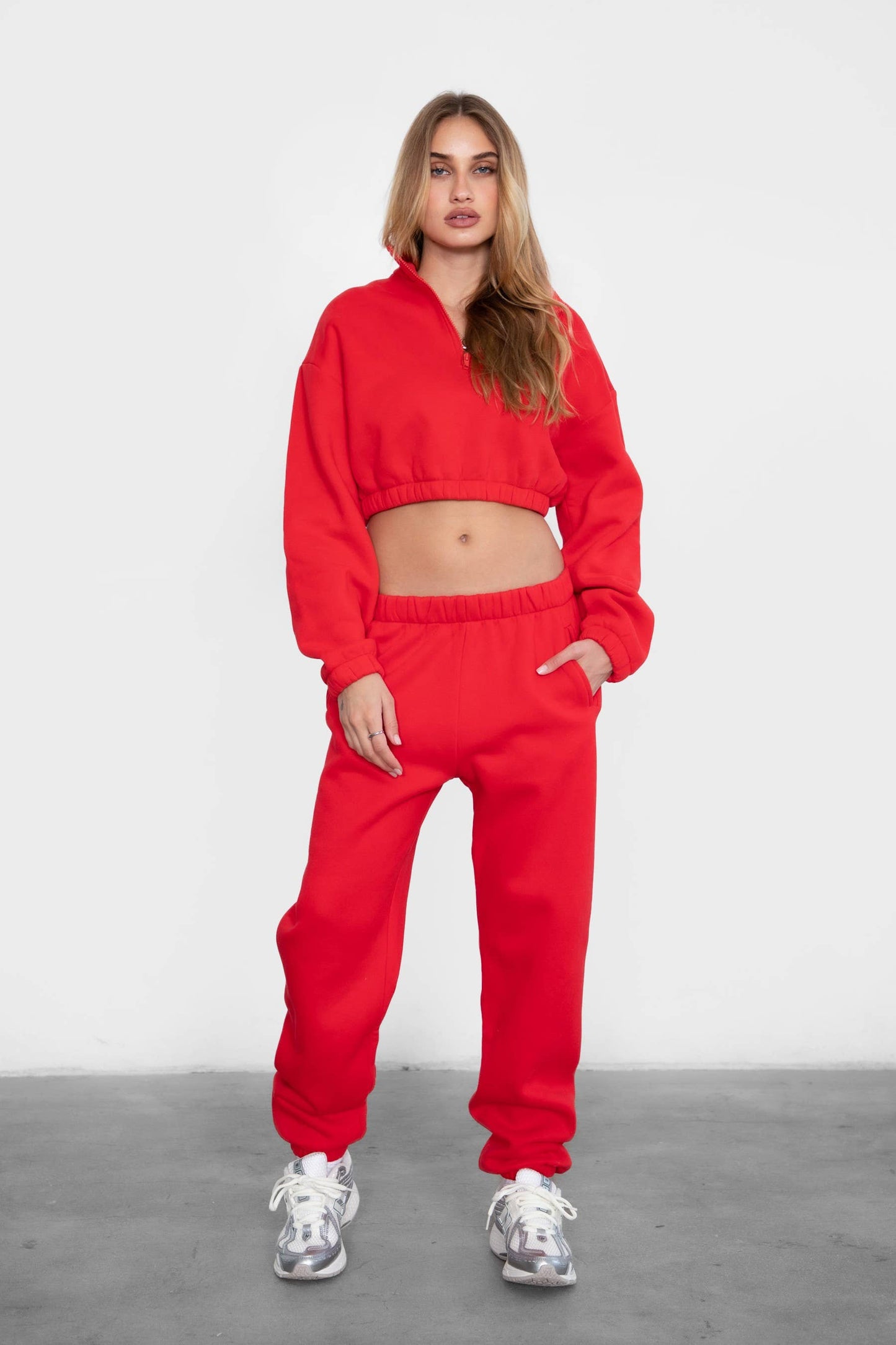 Fleece Lounge High Waist Sweatpants With Pockets