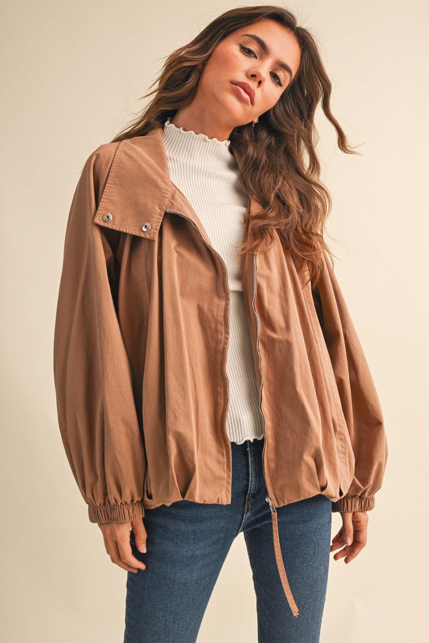 Funnel Neck Lightweight Jacket
