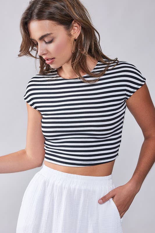 BETTY SUNRAY STRIPED CROP TOP