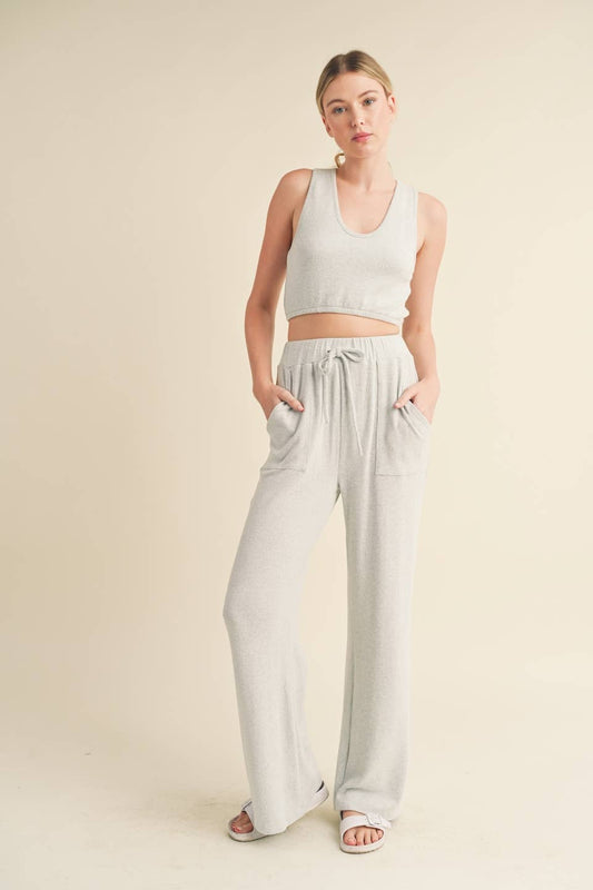 The Riley Soft Brushed Hacci Lounge Tank and Pants Set