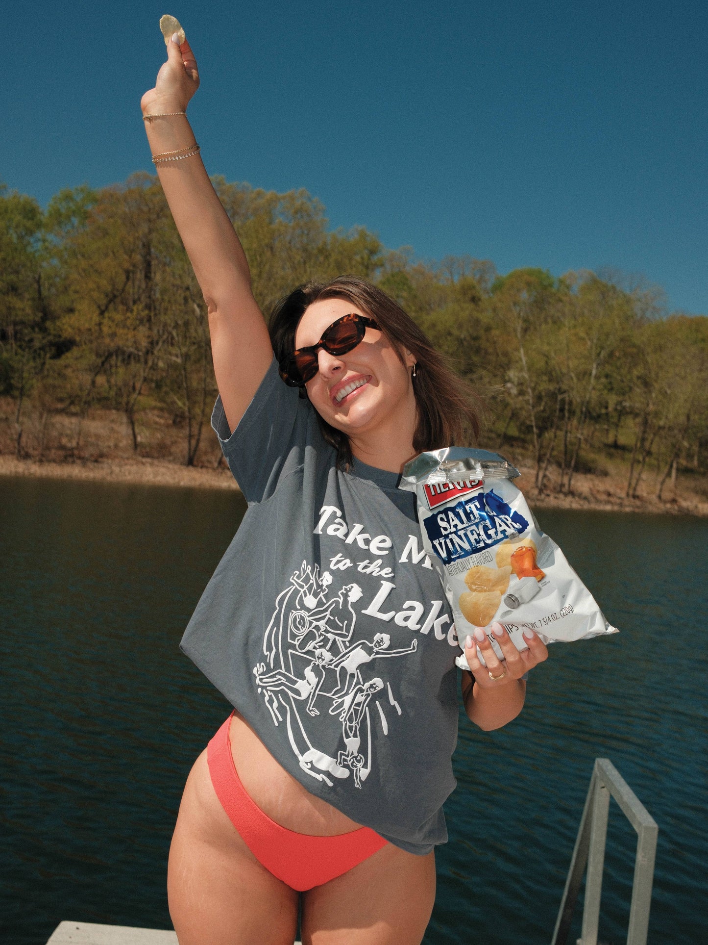 TAKE ME TO THE LAKE TEE X JO JOHNSON OVERBY - BLUE