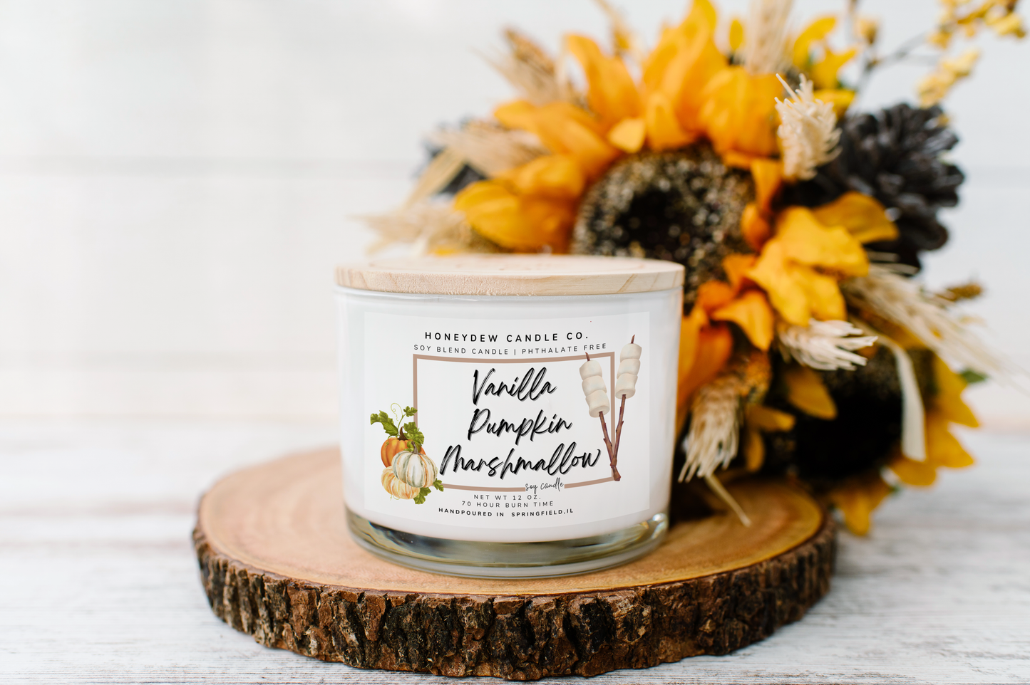 Vanilla Pumpkin Marshmallow 3 Wick Candle 12oz