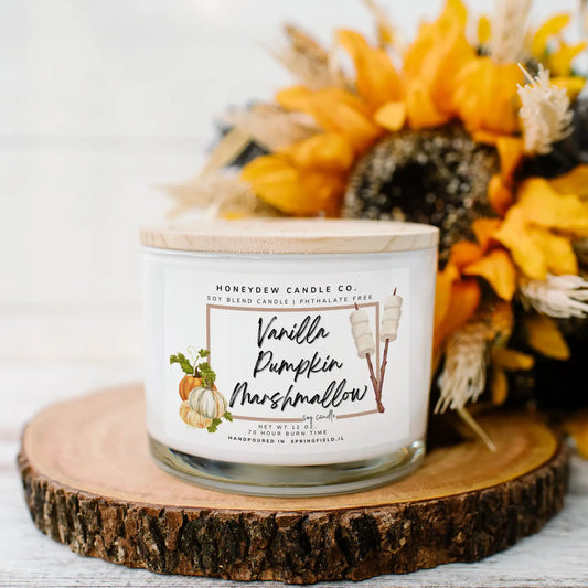 Vanilla Pumpkin Marshmallow 12oz 3 Wick Candle