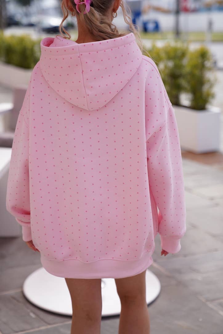 Light Pink Polka Dot Hoodie