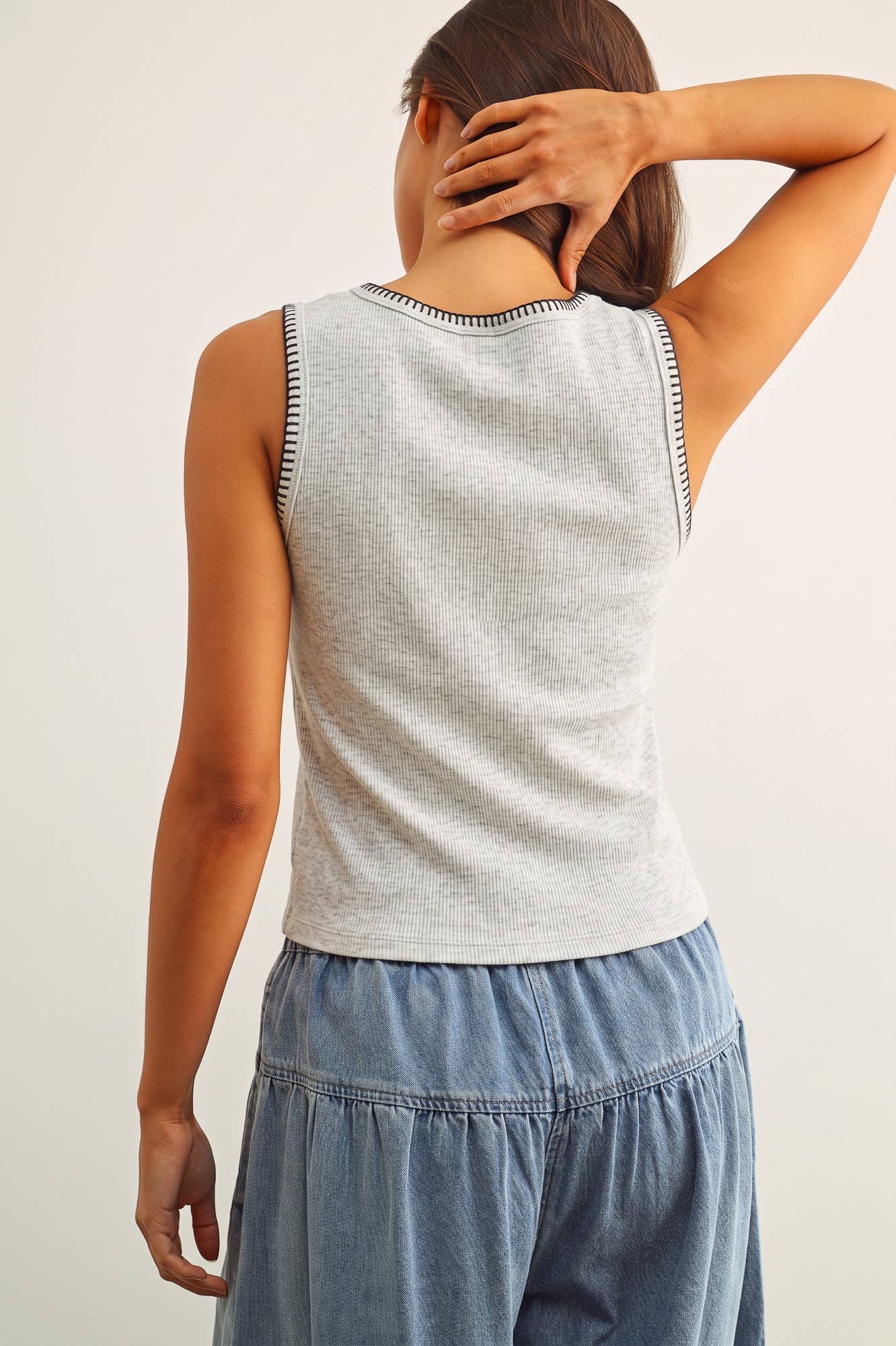 Tank Top with Stitching Detail