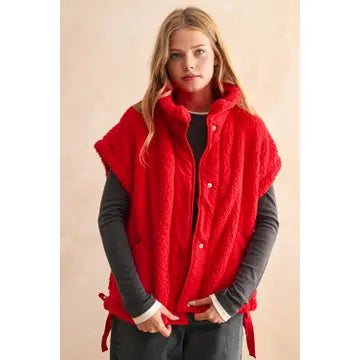 Teddy Fabric Red Vest