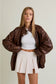 Faux Leather Oversize Bomber Jacket