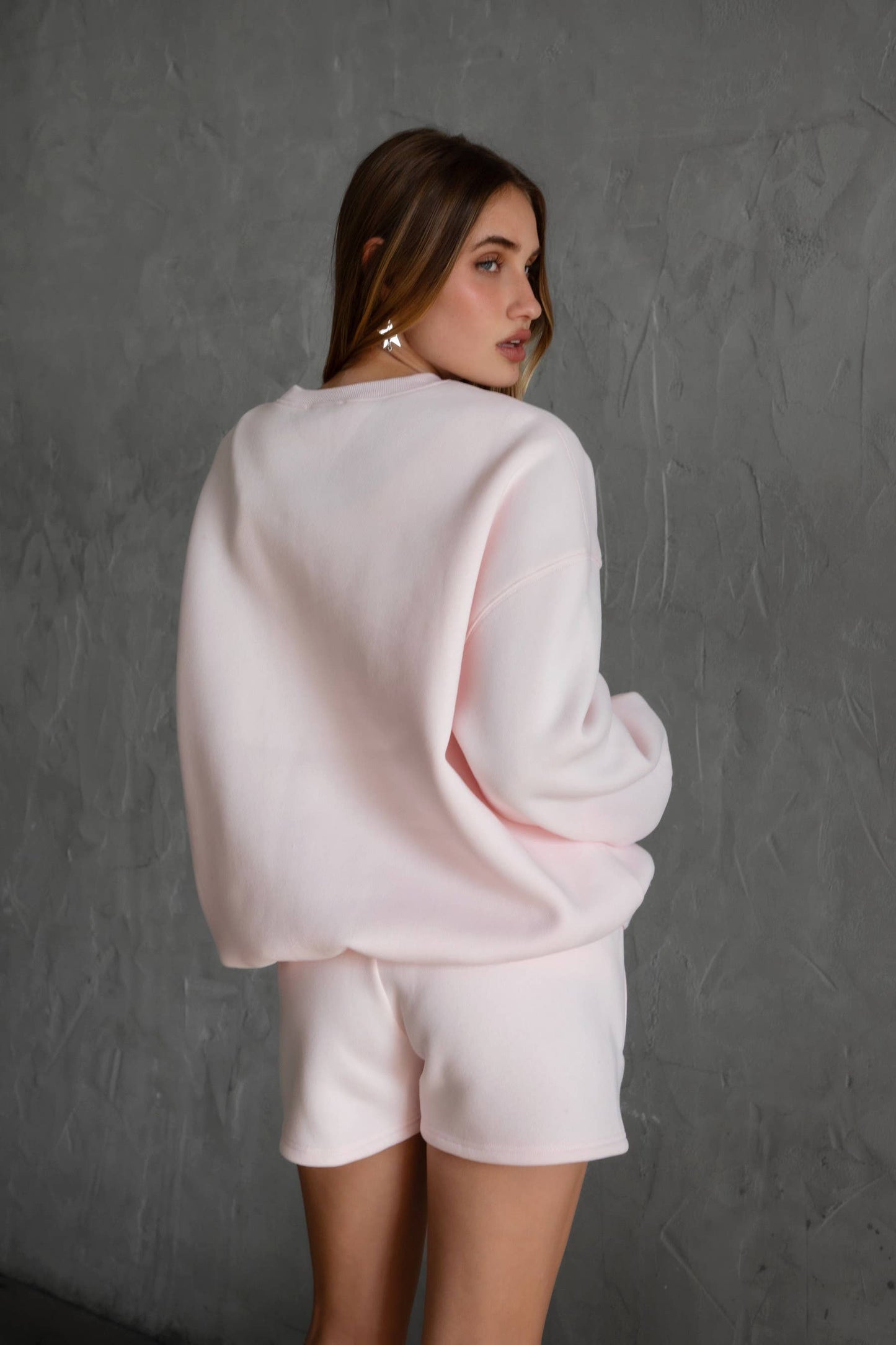 Fleece Crew Neck Lounge Pullover Sweatshirt