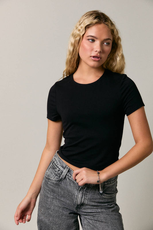 DOUBLE LINED SHORT SLEEVE BABY TEE