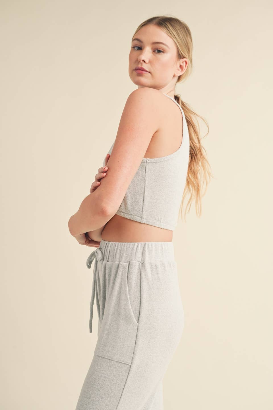 The Riley Soft Brushed Hacci Lounge Tank and Pants Set