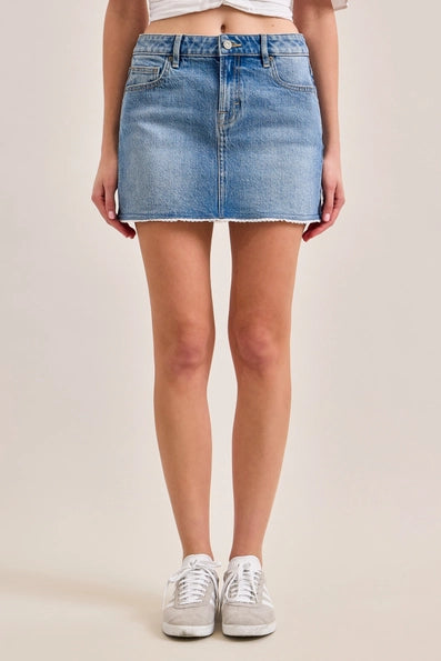 Mid-Rise Denim Skirt