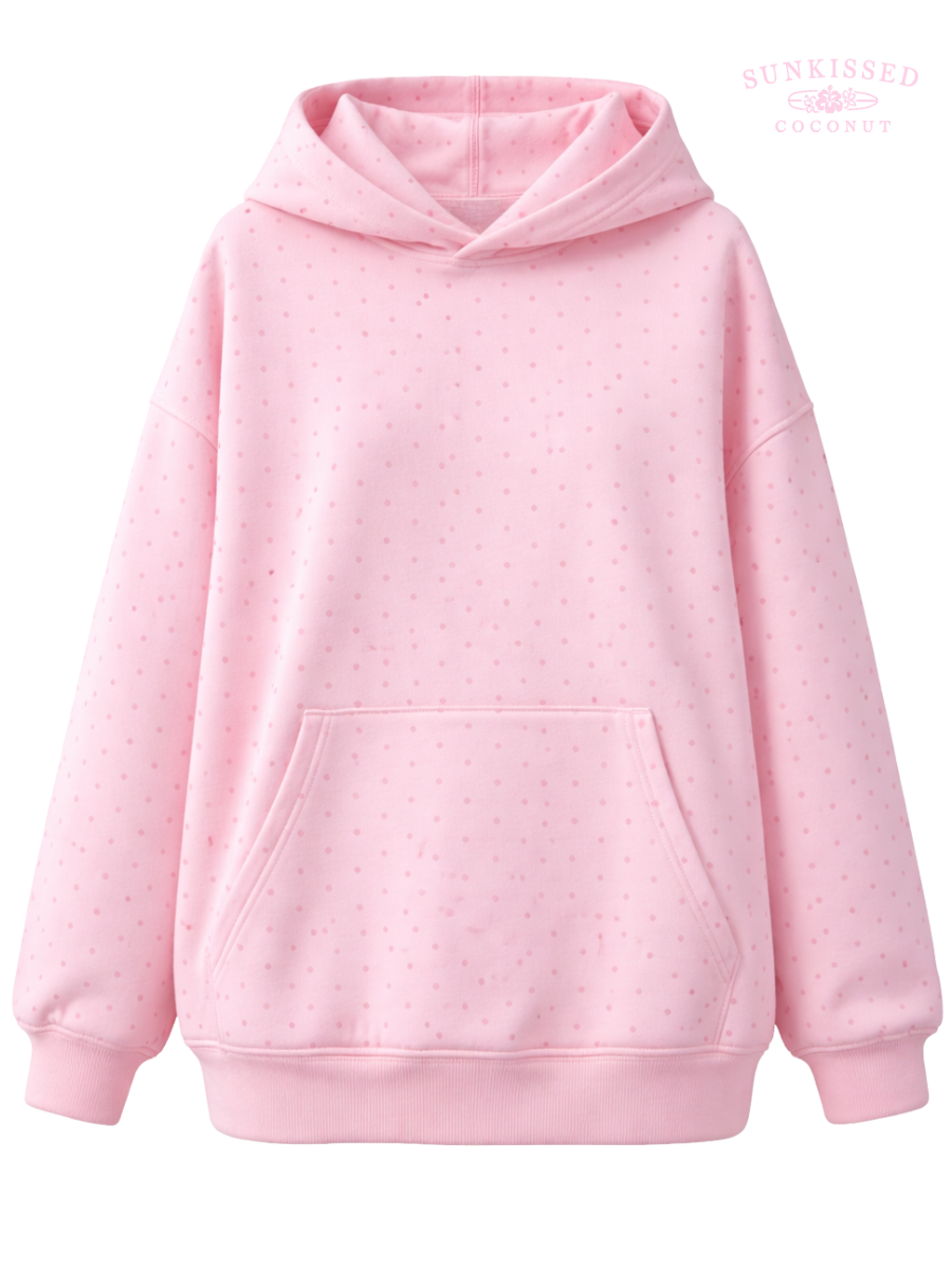 Light Pink Polka Dot Hoodie