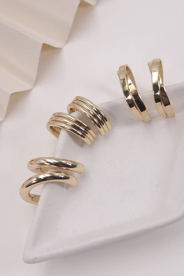 Trio of Gold Hoop Earrings